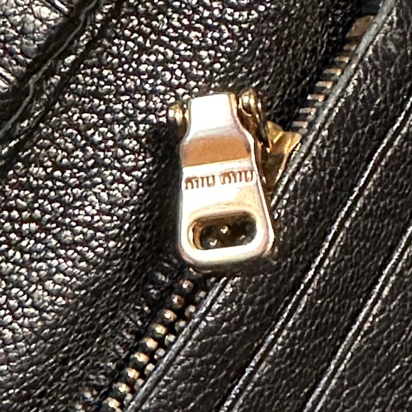 EUC Miu Miu Black and Gold Pebbled Leather Clutch - Picture 6 of 16